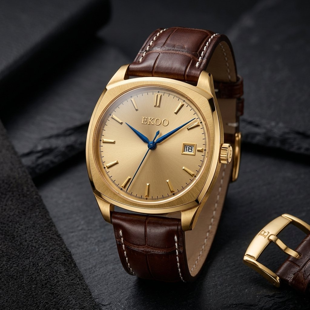 EKOO Cushion-Case Vintage Automatic 18K Gold (Men's 40mm)