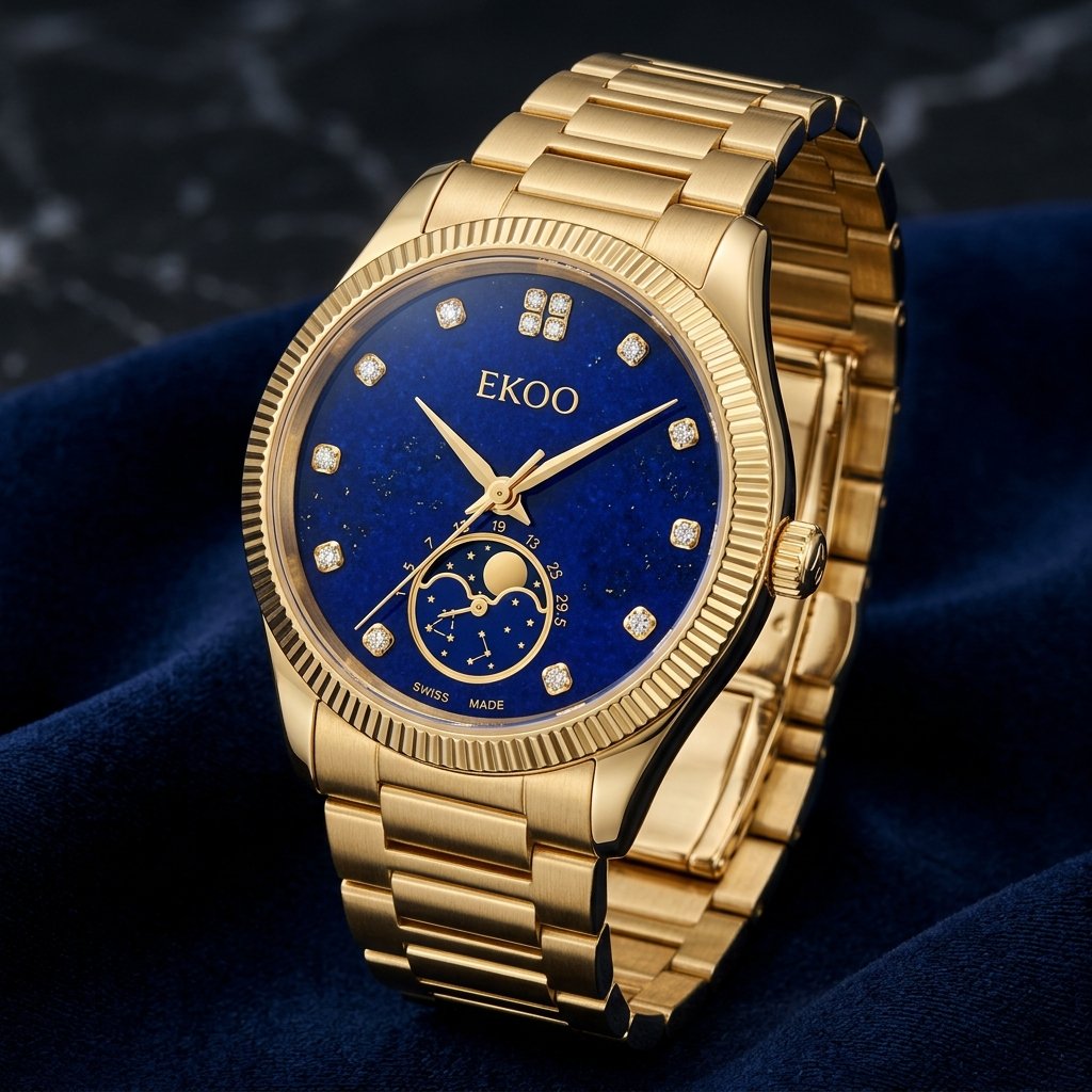 EKOO Celestial Moonphase 18K Solid Gold Petite (Women's 33mm)