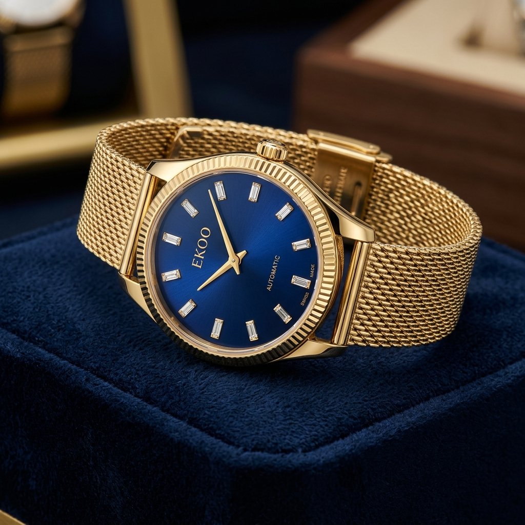 EKOO Royal Velvet Sapphire 18K Gold Milanese (Women's 33mm)